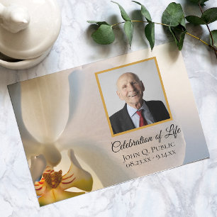 White Orchid Flower Celebration of Life Kaart