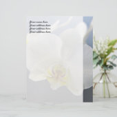 White Orchid Flower Gepersonaliseerd Briefhoofd (Staand voorkant)