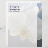 White Orchid Flower Gepersonaliseerd Briefhoofd (Voorkant / Achterkant)
