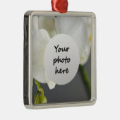 White Orchid Flower Metalen Ornament (Rechts)