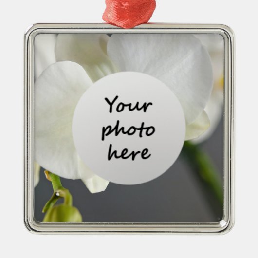 White Orchid Flower Metalen Ornament (Voorkant)