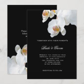 White Orchid Formal Wedding Invitation Kaart (Voorkant / Achterkant)