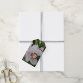 White Orchid II Elegant Floral Cadeaulabel (Met Touw)