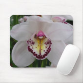 White Orchid II Elegant Floral Muismat (Met muis)