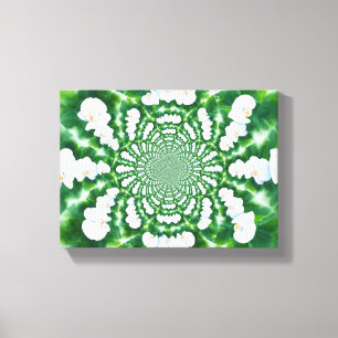 White Orchid Mandala Canvas Afdruk