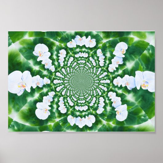 White Orchid Mandala Poster (Voorkant)