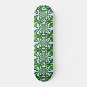 White Orchid Mandala Skateboard