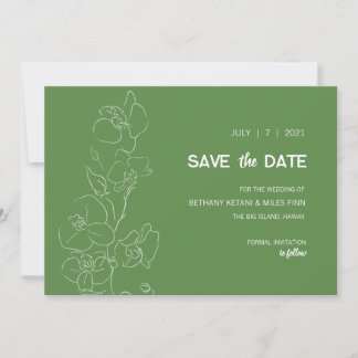 White Orchid · Modern Tropical Save the Date