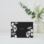 White Orchid on Black Enclosure Card Informatiekaartje (Staand voorkant)