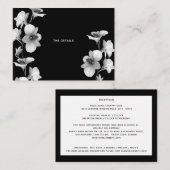 White Orchid on Black Enclosure Card Informatiekaartje (Voorkant / Achterkant)