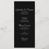 White Orchid op Black Wedding Menu (Achterkant)