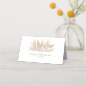 White Orchid Pampas Grass Wedding Table Number (Achterkant)