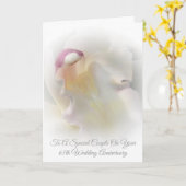 White Orchid Personalized 65th Wedding Jubileum Kaart (Gele Bloem)