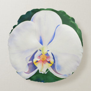 White Orchid Rond Kussen
