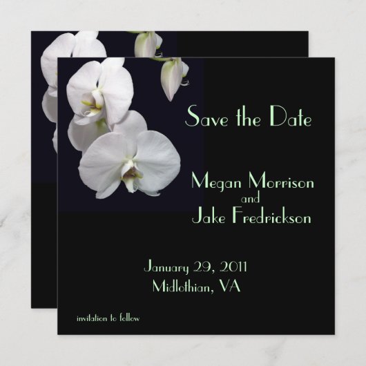 White Orchid Save the Date (Voorkant / Achterkant)