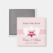 White Orchid Save the Date Magnet Magneet (Voorkant / Achterkant)