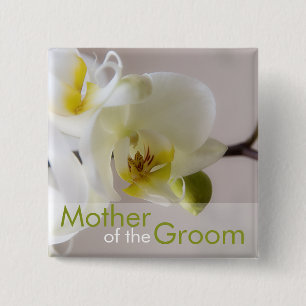 White Orchid ・ Wedding Button