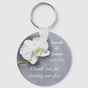 White Orchid Wedding for Key Ring Sleutelhanger