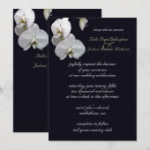 White Orchid Wedding Invitation Kaart (Voorkant / Achterkant)