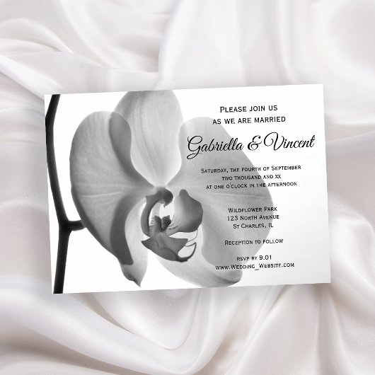 White Orchid Wedding Kaart