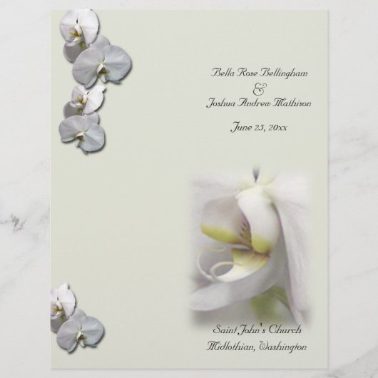 White Orchid Wedding Programme (Voorkant)