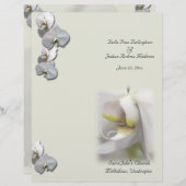 White Orchid Wedding Programme (Voorkant / Achterkant)