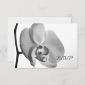 White Orchid Wedding RSVP Response Kaart (Voorkant / Achterkant)
