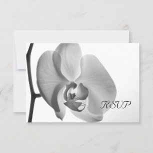 White Orchid Wedding RSVP Response Kaart