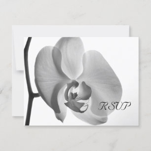 White Orchid Wedding RSVP Response Kaart