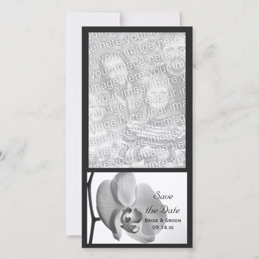 White Orchid Wedding Save the Date (Voorkant)