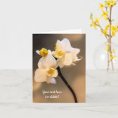 White Orchid Wenskaart Kaart (Gele Bloem)