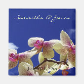 White Orchids and Blue Sky Personal Wedding Magneet (Voorkant)