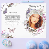 White Orchids Butterfly Funeral Programme Flyer (Enkel)