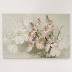 White Orchids Flower  Old Illustration Legpuzzel
