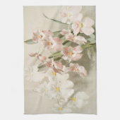 White Orchids Flower Old Illustration Theedoek (Verticaal)