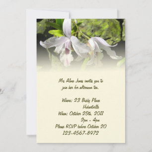 White Orchids Invitation Kaart