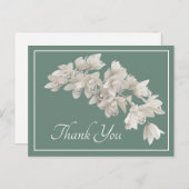 White Orchids Moss Background Bedankt Briefkaart (Voorkant / Achterkant)