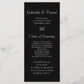 White Orchids on Black Wedding Programs Programma (Achterkant)