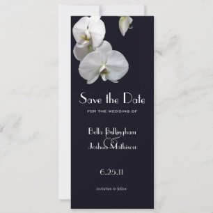 White Orchids Save the Date Notice