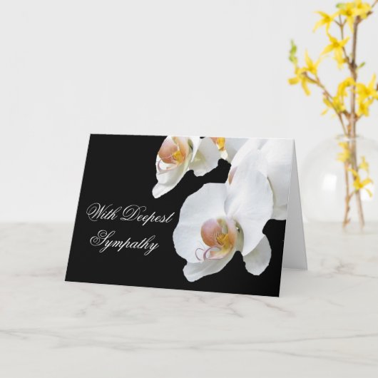 White Orchids Sympathy Card Kaart (Gele Bloem)