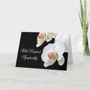 White Orchids Sympathy Card Kaart