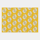 White Orchids Yellow Gold Wrapping Paper Sheets (Voorkant 3)