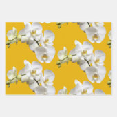 White Orchids Yellow Gold Wrapping Paper Sheets (Voorkant 2)