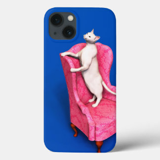 White oriental cat Hoesje-Mate iPhone case