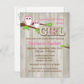 White Owl Chevron Baby shower Uitnodiging (Voorkant / Achterkant)