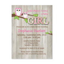 White Owl Chevron Baby shower Uitnodiging