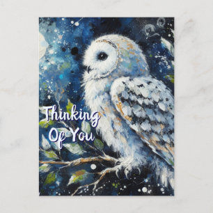 White Owl Moonlight Denken aan je Wenskaart Briefkaart