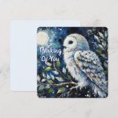 White Owl Moonlight Penser à votre carte de voeux (Devant / Derrière)