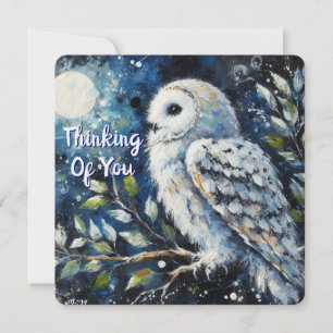 White Owl Moonlight Penser à votre carte de voeux