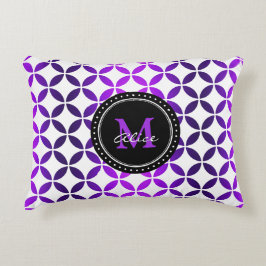 White Paars Abstract Circles Patroon Accent Kussen